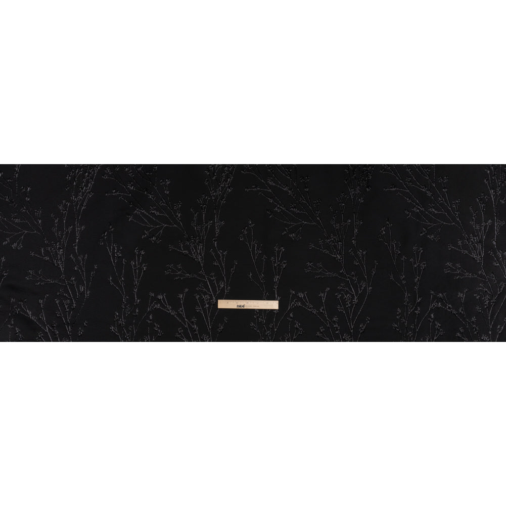 Metallic Brocade - Black on Black Flowering Branches - Full