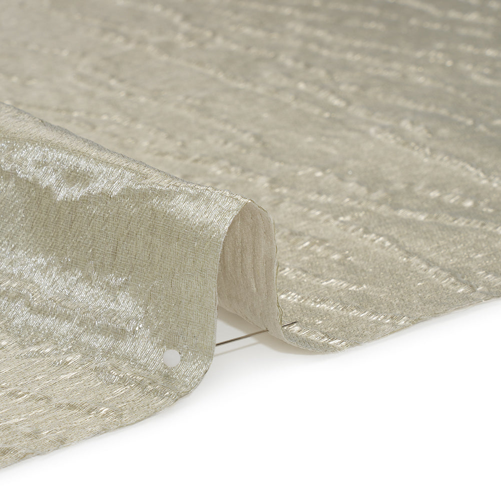 Metallic Brocade - Silver Subtle Wrinkles - Kylie Collection - Detail