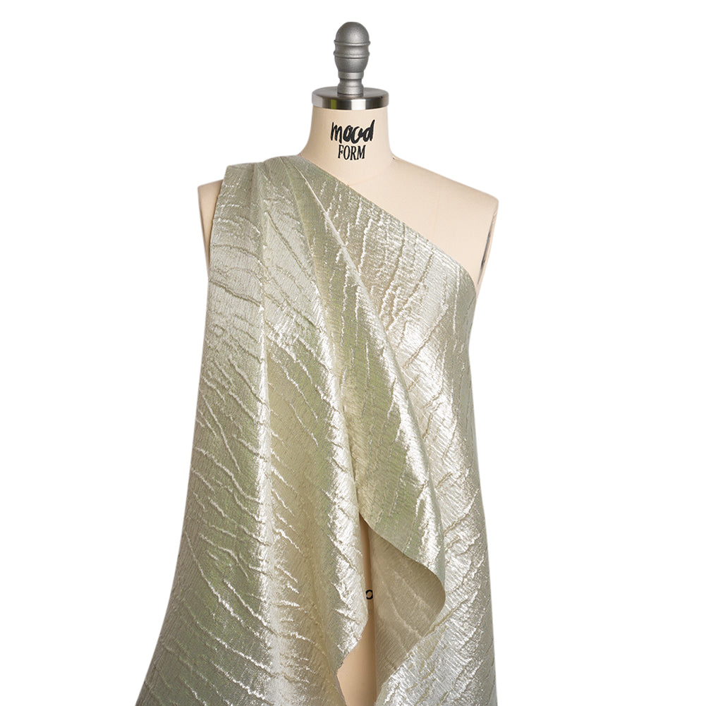 Metallic Brocade - Silver Subtle Wrinkles - Kylie Collection - Drape