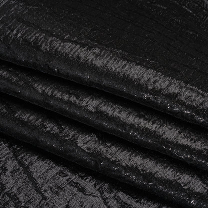 Metallic Brocade - Black Subtle Wrinkles - Kylie Collection