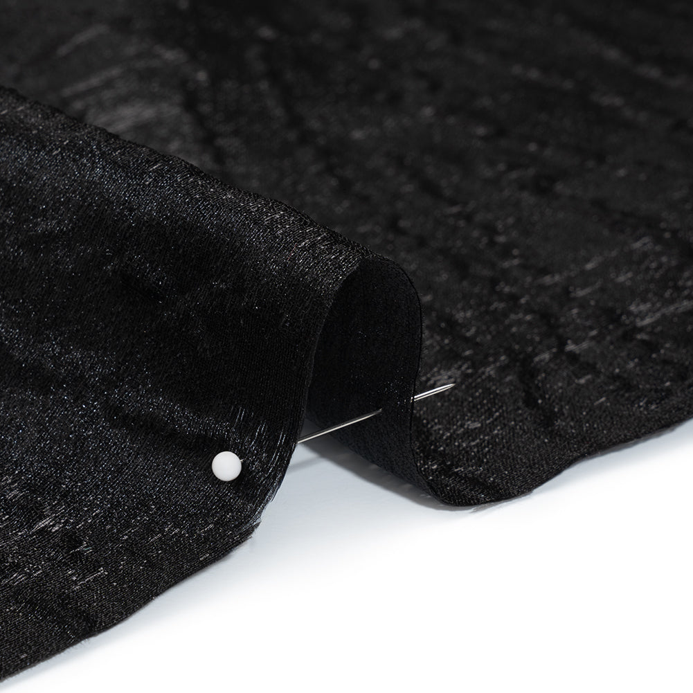 Metallic Brocade - Black Subtle Wrinkles - Kylie Collection - Detail