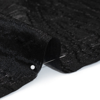 Metallic Brocade - Black Subtle Wrinkles - Kylie Collection