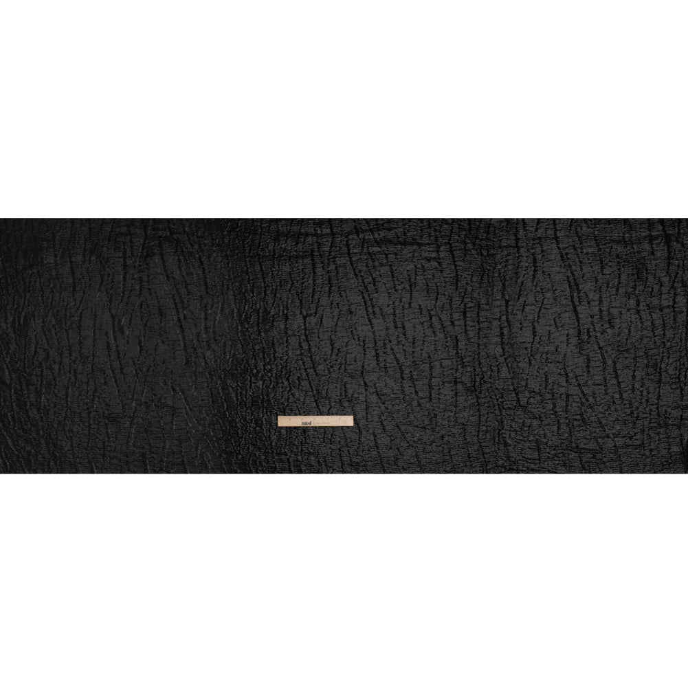 Metallic Brocade - Black Subtle Wrinkles - Kylie Collection - Full