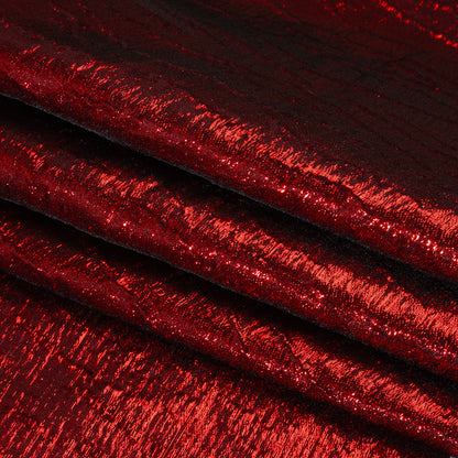 Metallic Brocade - Red Subtle Wrinkles - Kylie Collection