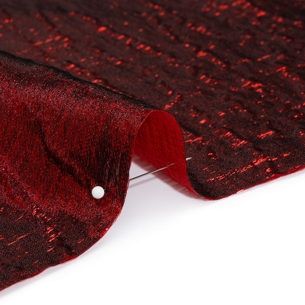 Metallic Brocade - Red Subtle Wrinkles - Kylie Collection - Detail
