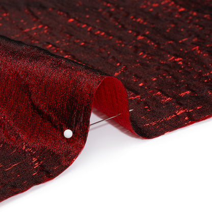 Metallic Brocade - Red Subtle Wrinkles - Kylie Collection