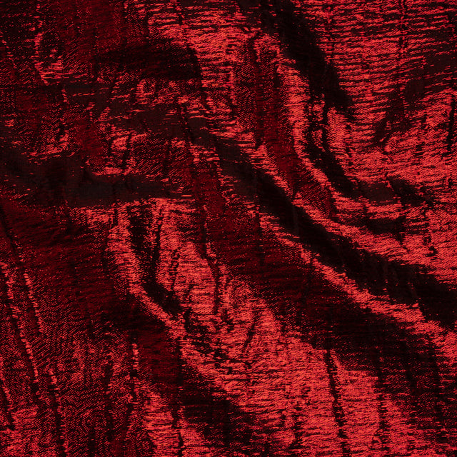 Metallic Brocade - Red Subtle Wrinkles - Kylie Collection