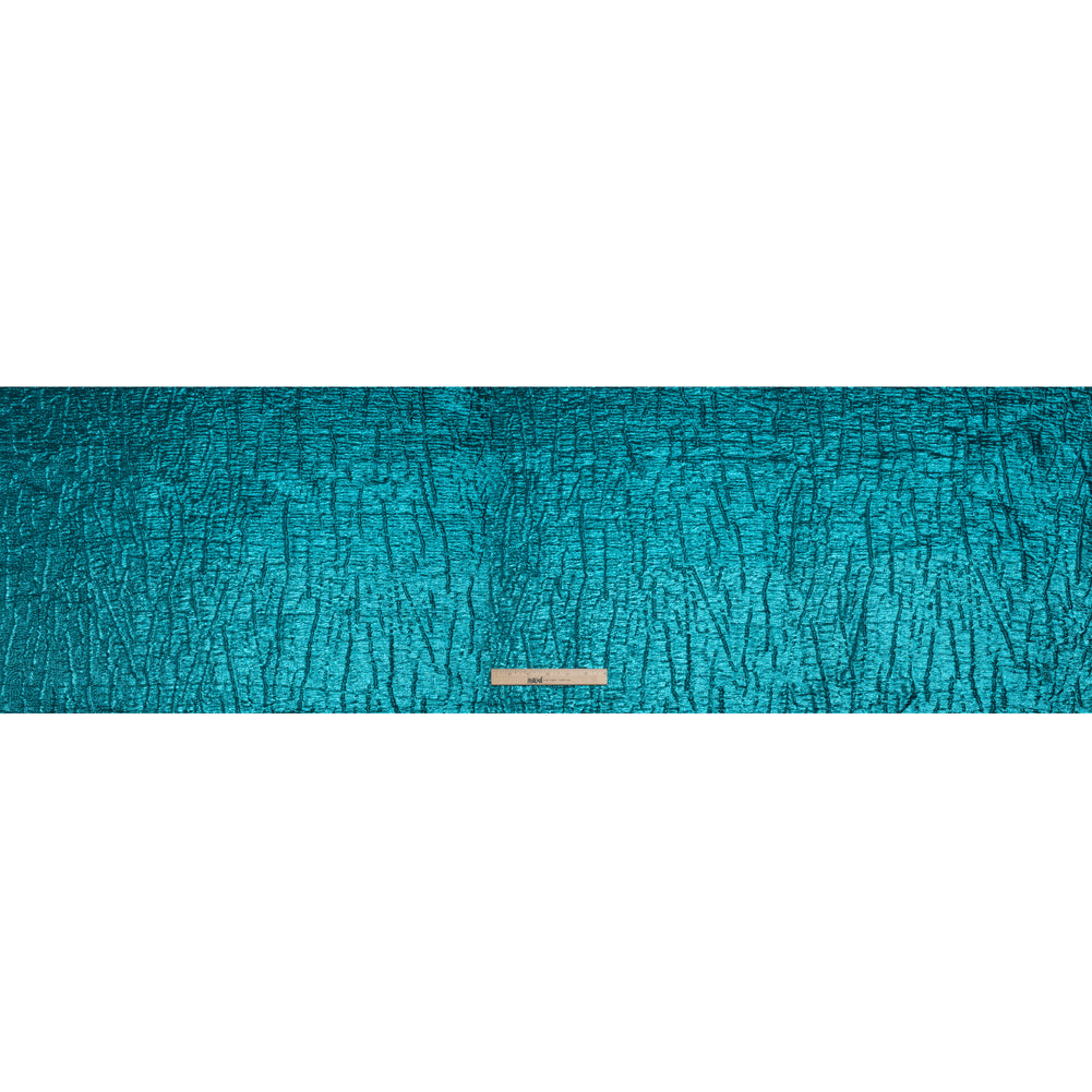 Metallic Brocade - Turquoise Subtle Wrinkles - Kylie Collection - Full