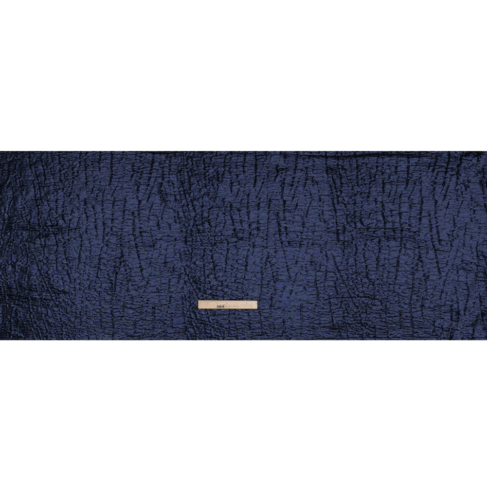 Metallic Brocade - Navy Blue Subtle Wrinkles - Kylie Collection - Full