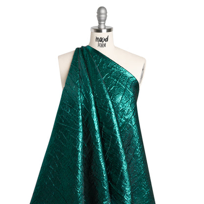 Metallic Brocade - Bright Teal Subtle Wrinkles - Kylie Collection