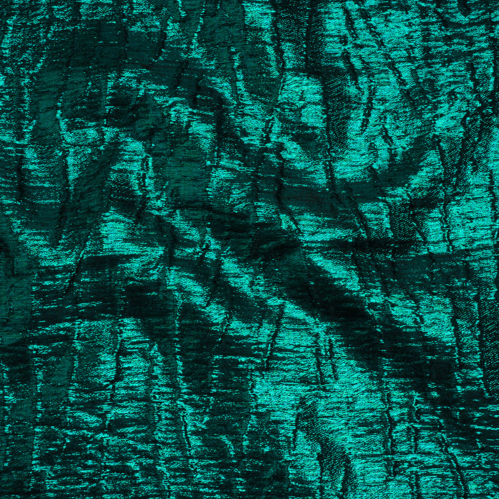 Metallic Brocade - Bright Teal Subtle Wrinkles - Kylie Collection