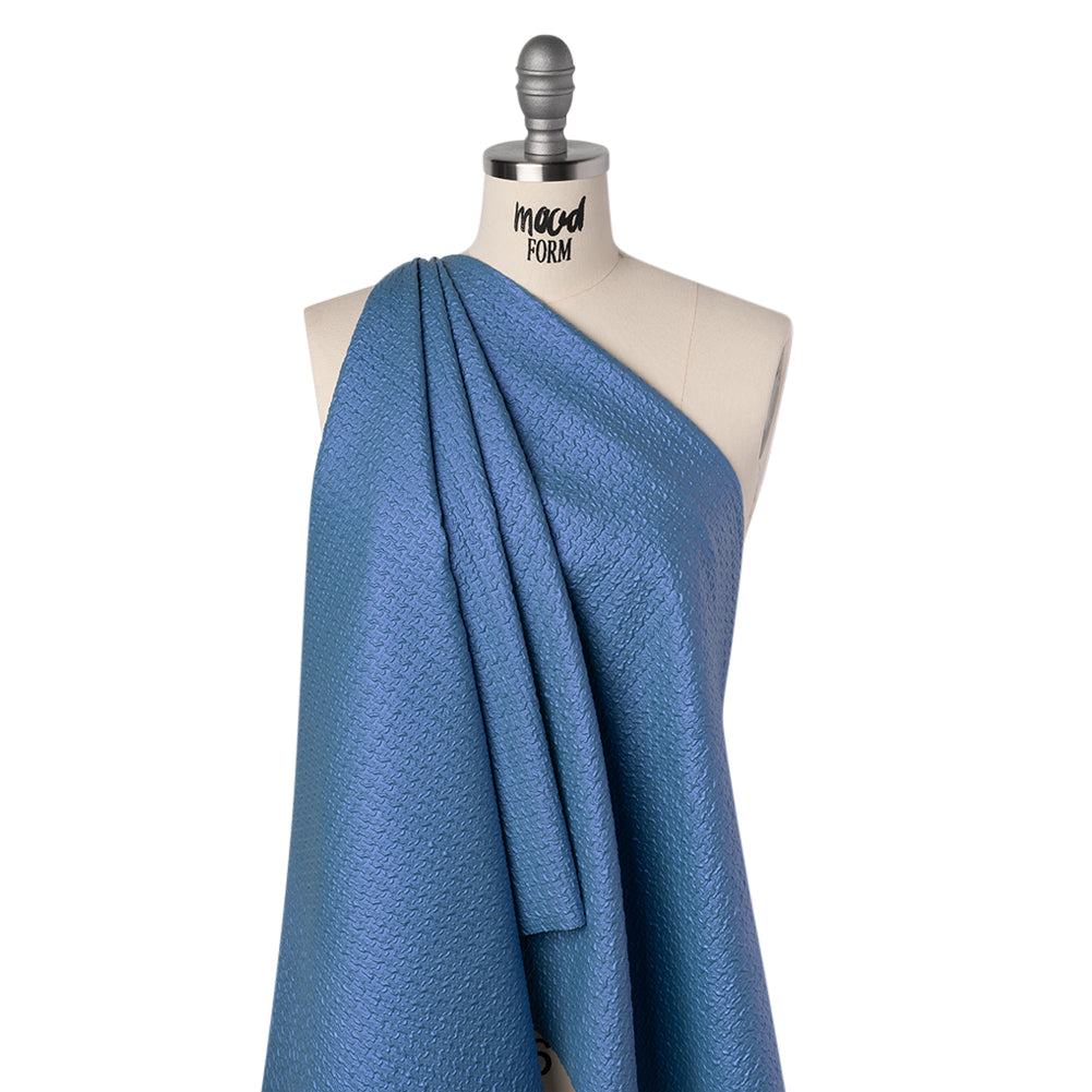 Puckered Novelty Jacketing - Blue Abstract - Edana Collection - Folded