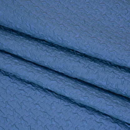 Puckered Novelty Jacketing - Blue Abstract - Edana Collection