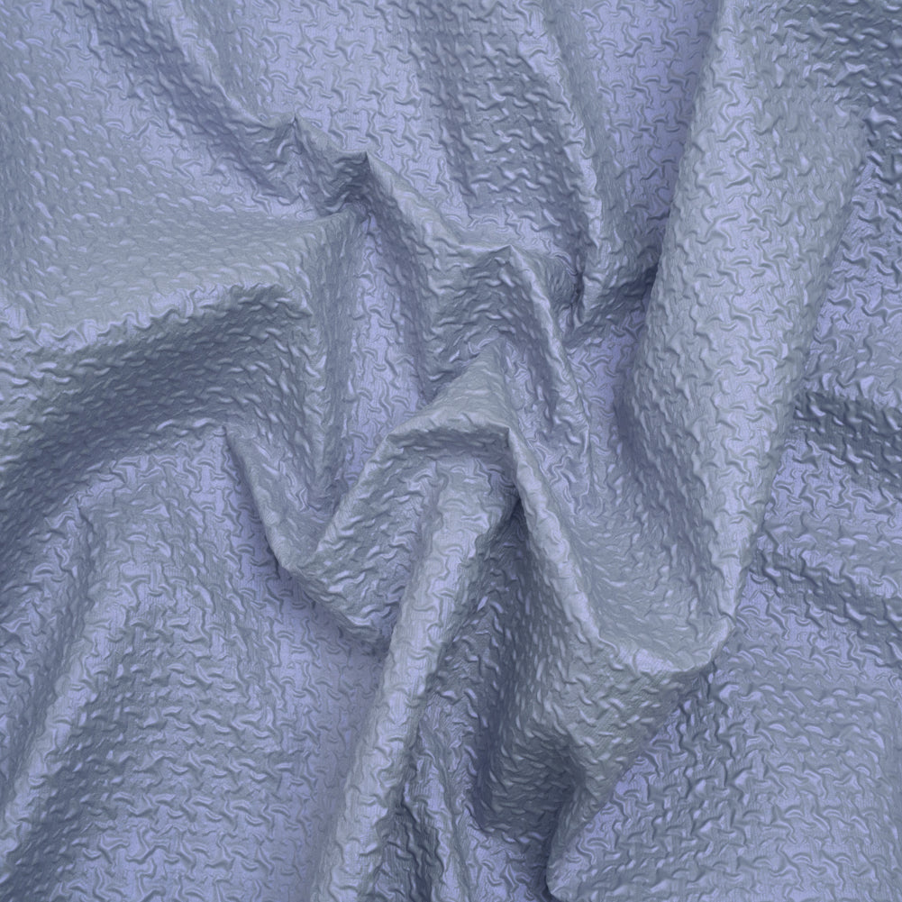 Puckered Novelty Jacketing - Sky Blue Abstract - Edana Collection Drape