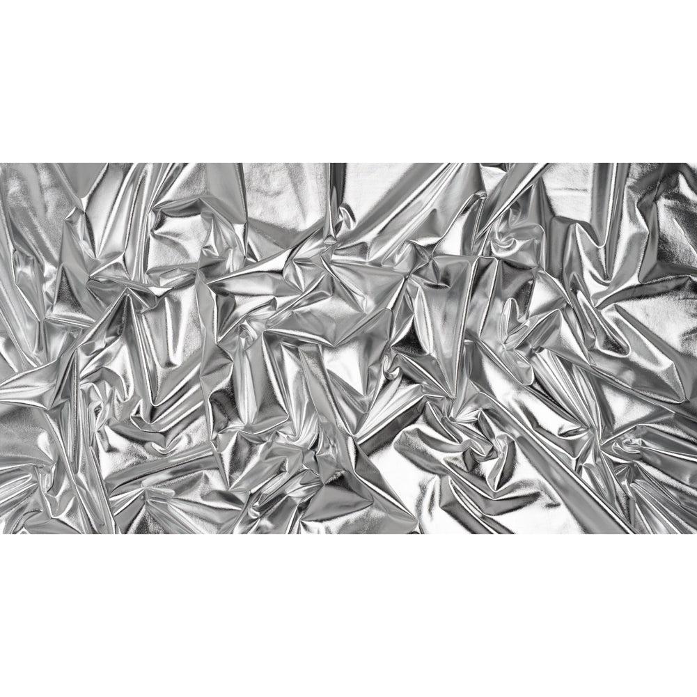 Knit Faux Leather with PET Anodized Aluminum Film - Silver - Elizabeth Collection - Full - Image 5 of 6