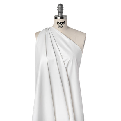 Knit Faux Leather with PET Anodized Aluminum Film - White - Elizabeth Collection Folded