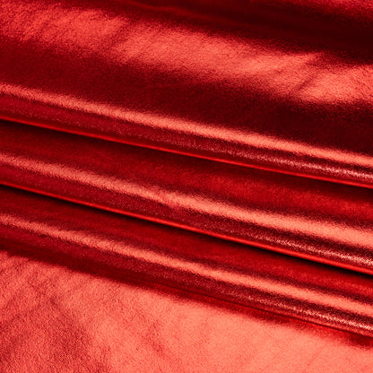 Knit Faux Leather with PET Anodized Aluminum Film - Red - Elizabeth Collection