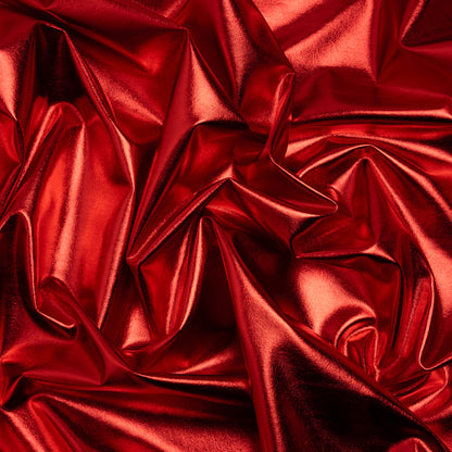 Knit Faux Leather with PET Anodized Aluminum Film - Red - Elizabeth Collection