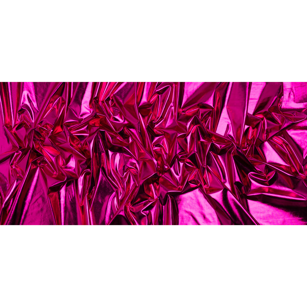 Knit Faux Leather with PET Anodized Aluminum Film - Fuschia - Elizabeth Collection - Full - Image 5 of 6