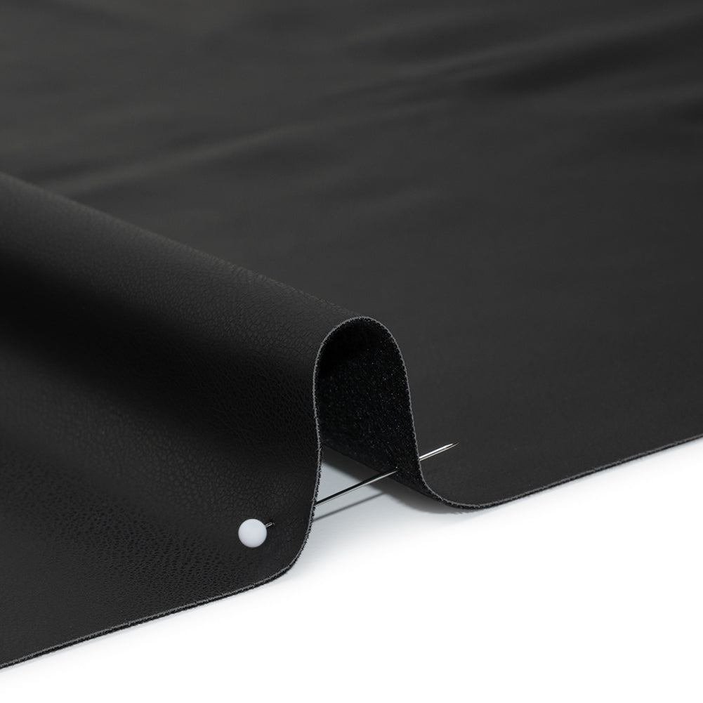 Stretch Faux Leather with Suede-Like Brushed Backing - Pebble Black - Jodi Collection Full