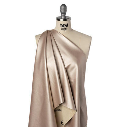 Stretch Faux Leather with Suede-Like Brushed Backing - Metallic Pale Rose Gold - Jodi Collection