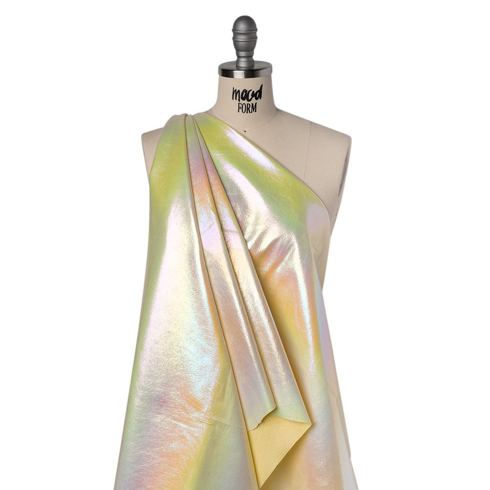 Crinkled Metallic Faux Leather - Pastel Rainbow Ombre - Adriana Collection - Folded