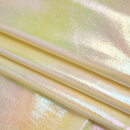Crinkled Metallic Faux Leather - Pastel Rainbow Ombre - Adriana Collection