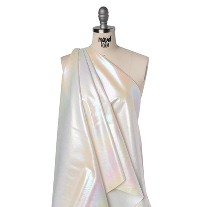 Crinkled Metallic Faux Leather - Pale Yellow and Blue Ombre - Adriana Collection