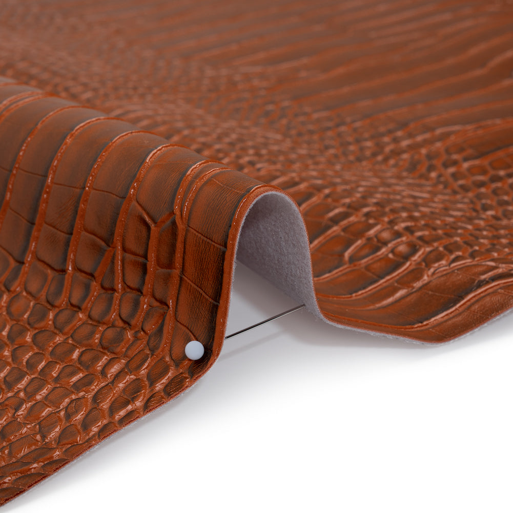 Crocodile Faux Leather Vinyl - Burnt Orange - Kristin Collection - Full - Image 4 of 6
