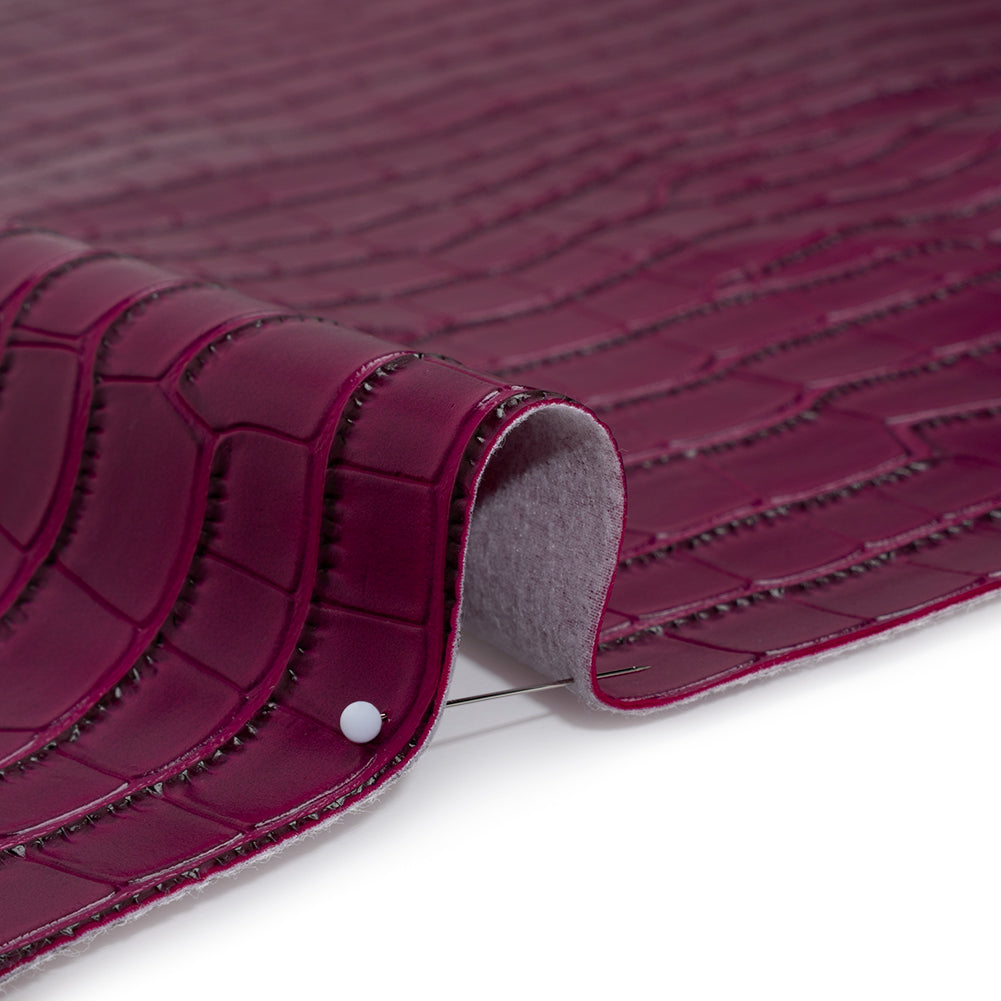 Crocodile Faux Leather Vinyl - Purple Fuchsia - Kristin Collection Full