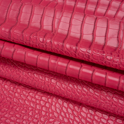 Crocodile Faux Leather Vinyl - Hot Pink - Kristin Collection