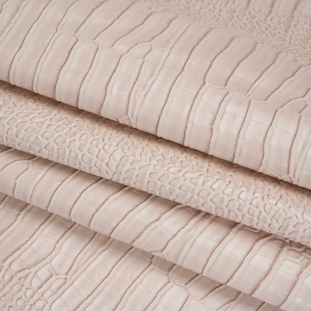 Crocodile Faux Leather Vinyl - Eggshell - Kristin Collection - Detail