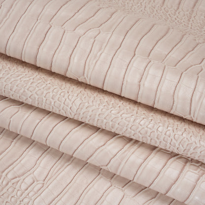 Crocodile Faux Leather Vinyl - Eggshell - Kristin Collection