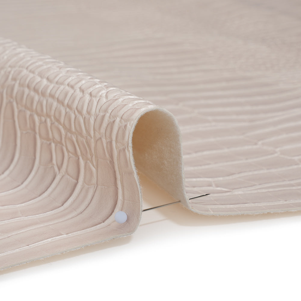 Crocodile Faux Leather Vinyl - Eggshell - Kristin Collection - Full - Image 4 of 6