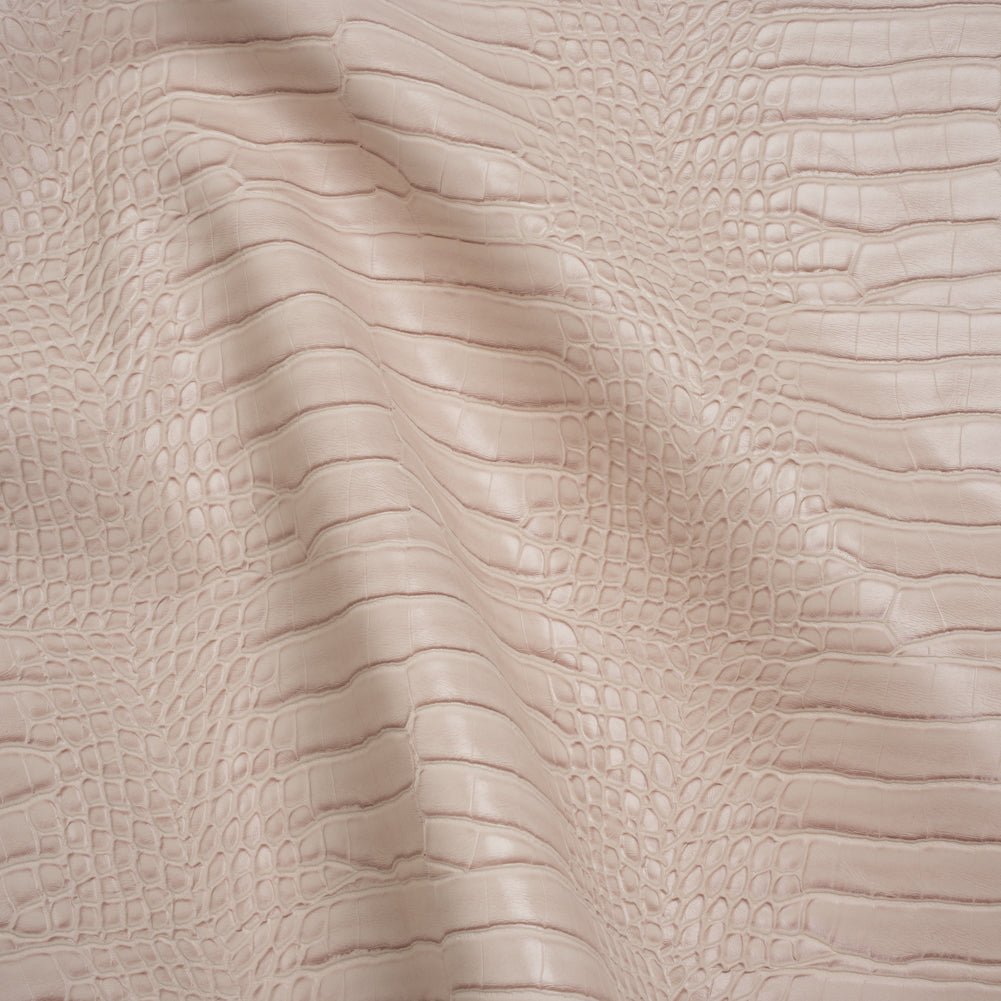 Crocodile Faux Leather Vinyl - Eggshell - Kristin Collection - Drape