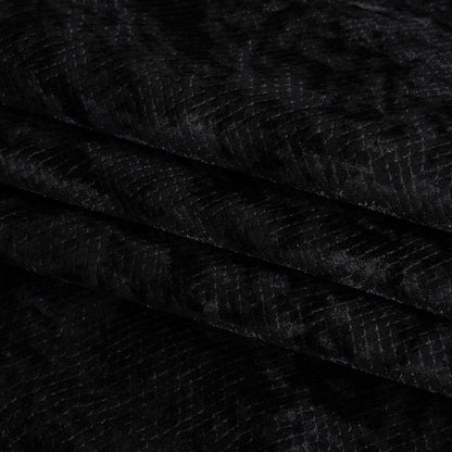 Snakeskin Embossed Polyester Crushed Velvet - Black - Mireia Collection