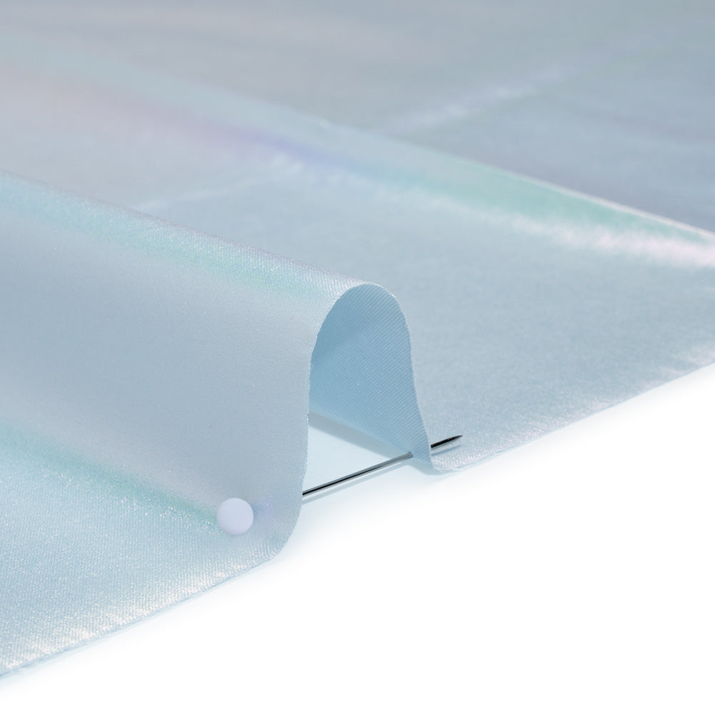 Metallic Lame Jacketing - Pastel Rainbow Ombre Stripe on Pale Blue - Inez Collection - Full - Image 4 of 6