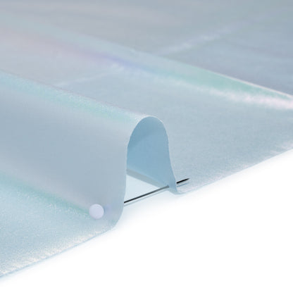 Metallic Lame Jacketing - Pastel Rainbow Ombre Stripe on Pale Blue - Inez Collection