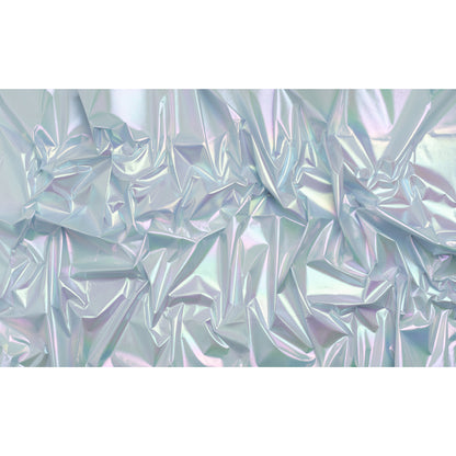Metallic Lame Jacketing - Pastel Rainbow Ombre Stripe on Pale Blue - Inez Collection