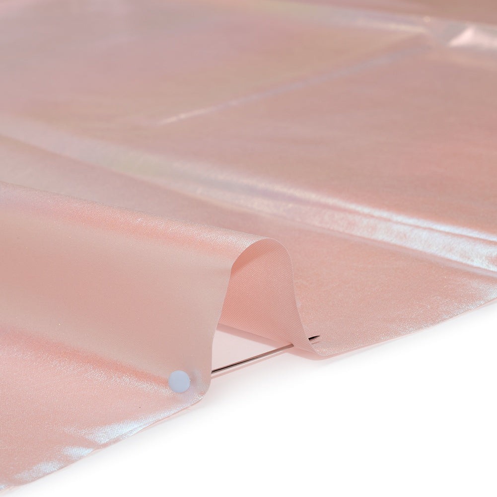 Metallic Lame Jacketing - Pastel Rainbow Ombre Stripe on Baby Pink - Inez Collection - Full - Image 4 of 6