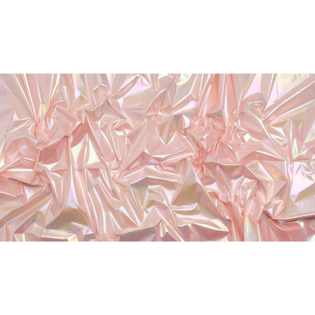 Metallic Lame Jacketing - Pastel Rainbow Ombre Stripe on Baby Pink - Inez Collection - Full - Image 5 of 6