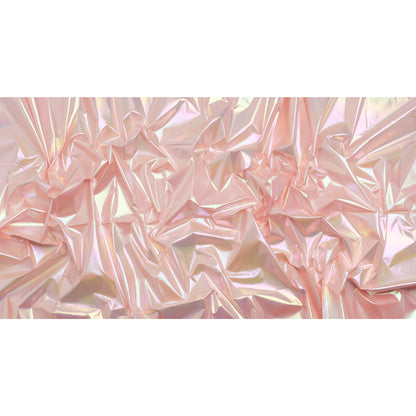 Metallic Lame Jacketing - Pastel Rainbow Ombre Stripe on Baby Pink - Inez Collection