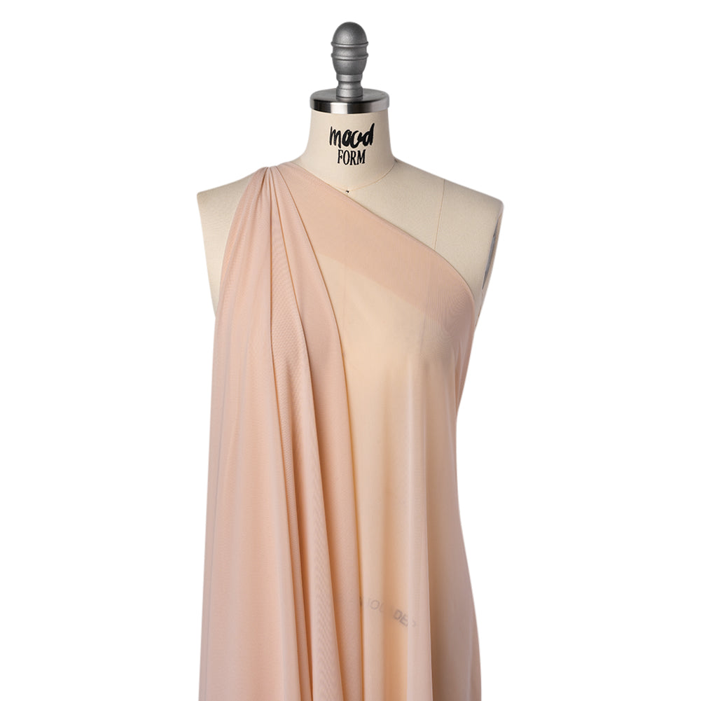 Nylon Stretch Mesh - Pale Beige - Bernetta Collection Folded