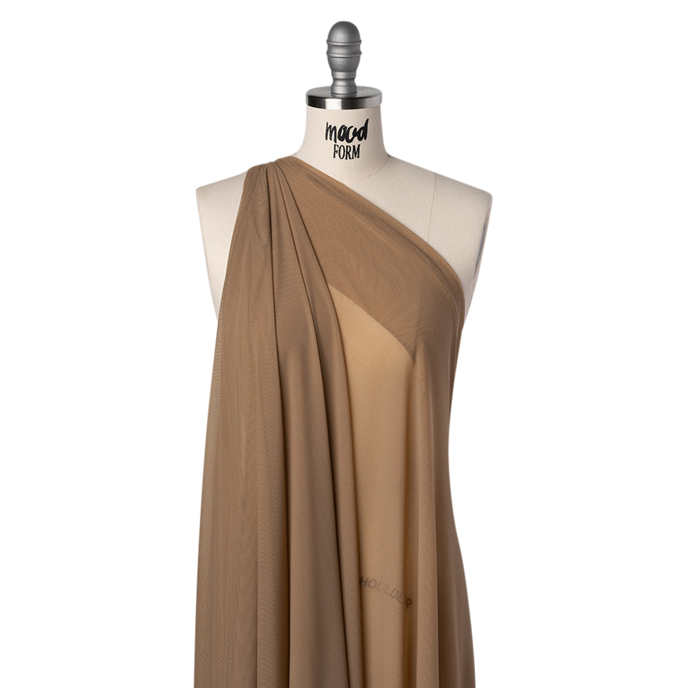 Nylon Stretch Mesh - Dark Beige - Bernetta Collection Folded
