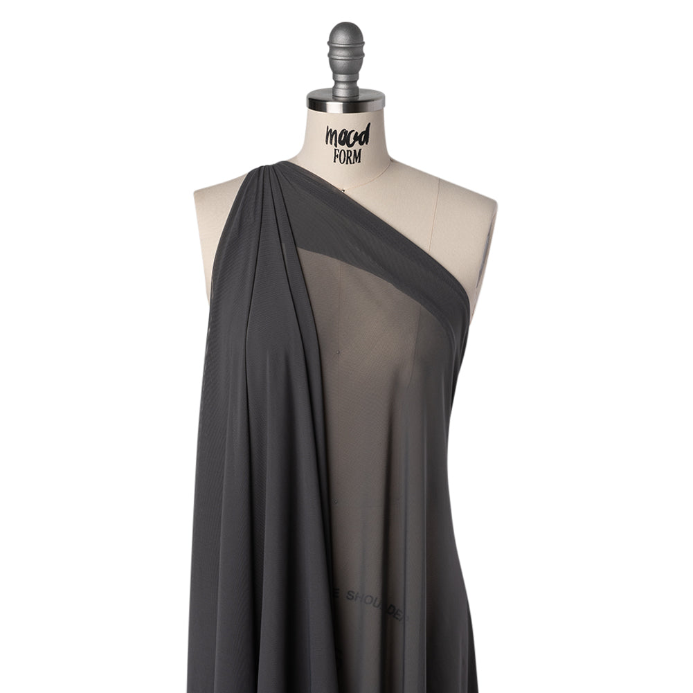 Nylon Stretch Mesh - Charcoal - Bernetta Collection Folded