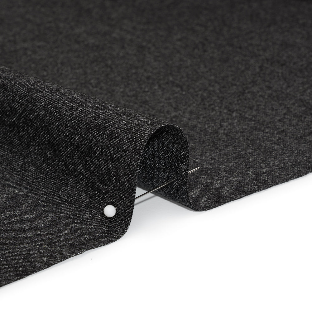 Super 130s Wool Suiting Made in Italy - Heathered Charcoal - Deadstock - Detail
