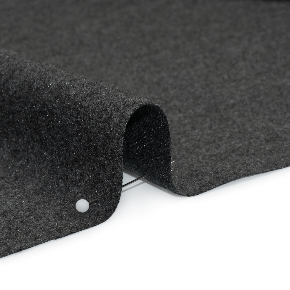 Ultra Soft Brushed Silk and Wool Suiting Made in Italy - Heathered Gray - Deadstock - Detail