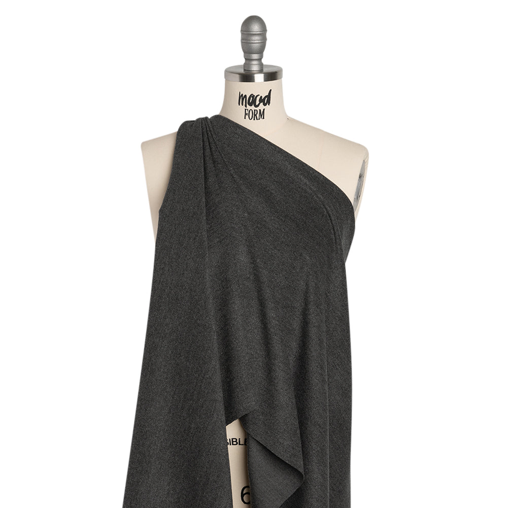 Ultra Soft Brushed Silk and Wool Suiting Made in Italy - Heathered Gray - Deadstock - Drape