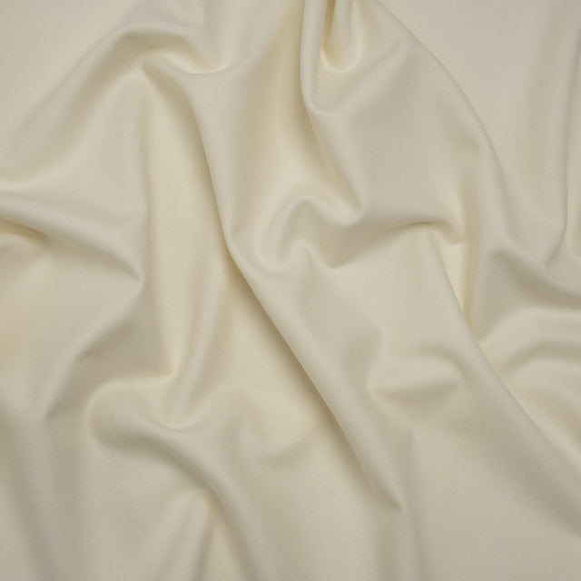 Super 120s Wool Twill Suiting Made in Italy - Cream - Deadstock