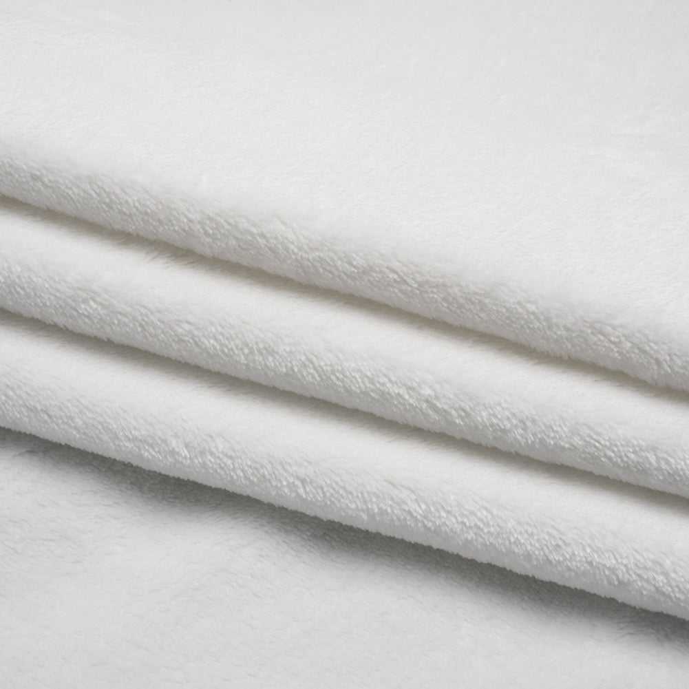 Double Faced Minky Fleece - White - Avery Collection - Folded